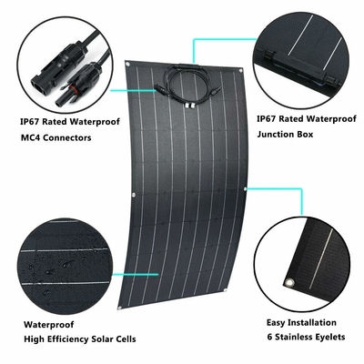 Monocrystalline ηλιακό πλαίσιο Bendable 12V 100w εύκαμπτο