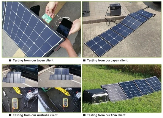 Φορητό ηλιακό πλαίσιο 6 Sunpower πτυσσόμενος φορτιστής δύναμης τσαντών παράδοσης πτυχών ETFE 60W